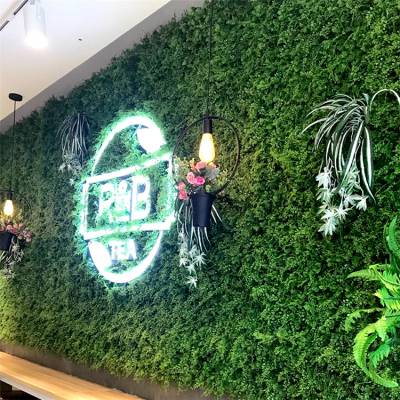 塑料植物人造五福草门店壁挂招牌遮盖人工绿化背景墙仿真绿植墙