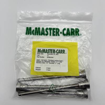 Mcmaster-carr9238***046耐腐蚀锁定快拆销凹陷按钮