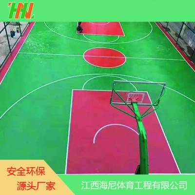 十堰市丹江口防滑篮球场地面铺设 2mm厚丙烯酸篮球场 专做彩色丙烯酸球场施工团队