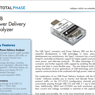 USB PD协议分析仪USB Power Delivery Analyzer货号TP350110