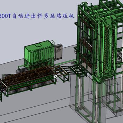华顺鹏供应HSP-H800T吨30层50层热压机胶合板材生产设备大型多层热压机整厂规划自动进出料