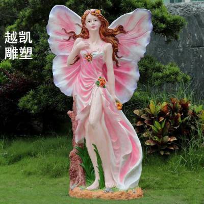小区蝴蝶仙子雕塑厂家 运动仙子雕塑 不锈钢卡通雕塑厂