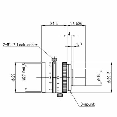 日本 VST 200万像素 1英寸 SV-2514V 紧凑 手动调焦手动光圈 焦距25MM