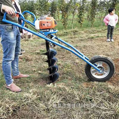 框架式地桩挖坑机 金佳单人操作独轮式挖坑机 植树挖树打眼机