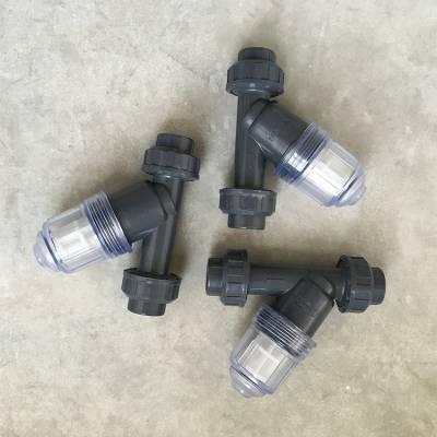 UPVC法兰过滤器 透明pvc法兰式过滤器 法兰塑料y型过滤器