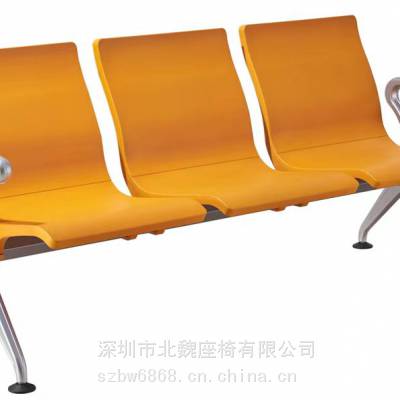 皮软包公共排椅生产商 三人位PU加固型铝合金扶手排椅