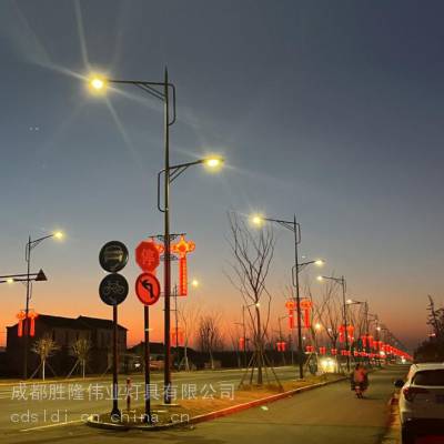 厂家直供资阳8米高低双臂路灯10米市政工程灯led道路照明单双臂灯