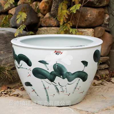 景德镇陶瓷缸厂 20多种图案 陶瓷水缸鱼缸养荷花睡莲锦鲤缸