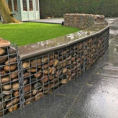 景观石笼网墙 装鹅卵石镀锌石笼网墙 玻璃石发光石笼网墙