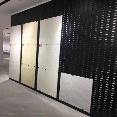 万诺1.2mm厚镀锌板喷塑瓷砖展架冲孔板800*800立式展架