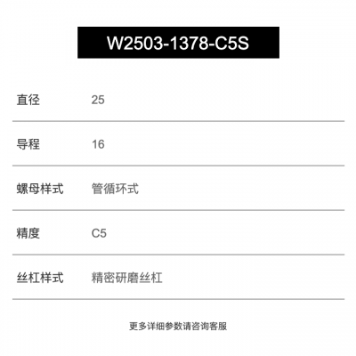 W4005C-23PSS-C3Z20直径40导程20精度C3Chiron巨浪机床DZ22W用滚珠丝杠