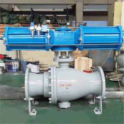 喷煤粉卸灰球阀 气动固定球阀Q647MF-6C 气动卸灰固定球阀Q647MF-6CDN100 气动卸灰固定球阀