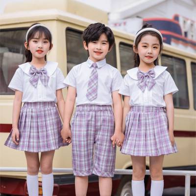 六一舞台纱纱裙两件套加工百搭风格格子布班服幼儿园园服厂