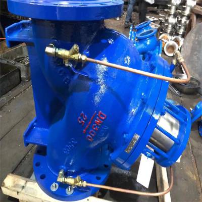 JD745X-25C DN450防止开泵不锤和停泵倒流与水锤对供水管路