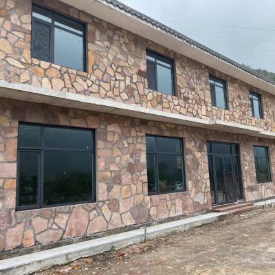红色垒墙石 粉砂岩垒墙石 铺路乱形石板 碎拼文化石