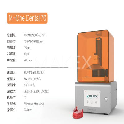 DLP߾ȹ̻֬ģ3DӡM-OneDental70F100mm