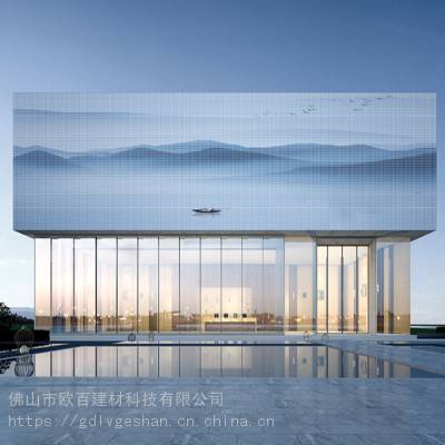 铝板冲孔山水画三沙冲孔铝单板穿孔铝板喷色