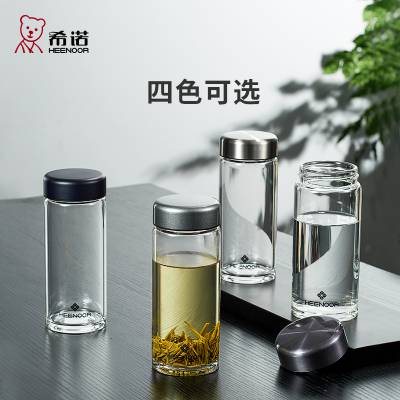 希诺单层玻璃杯 定制礼品广告杯 办公小巧便携高硼硅水杯N-6113