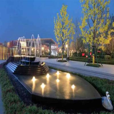 陕西九州山水景观水池涌泉水景设计制作西安喷泉公司