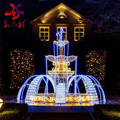 圣诞发光造型装饰灯喷泉灯饰华亦彩户外景观亮化工程设计网红灯光
