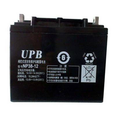 UPB蓄电池NP38-12阀控式密封免维护铅酸蓄电池12V38AH UPS不间断电源