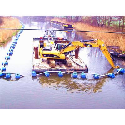 挖掘机清理河道视频_挖机清淤泥泵