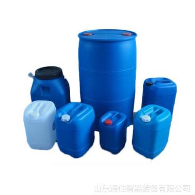 蓝色220公斤化工桶设备|单环桶双环桶全自动吹塑机设备厂家