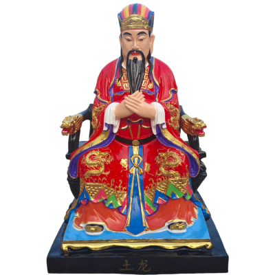 四海龙王神像厂家1.6米黄龙王雕像土龙泥龙龙树脂玻璃钢彩绘佛像