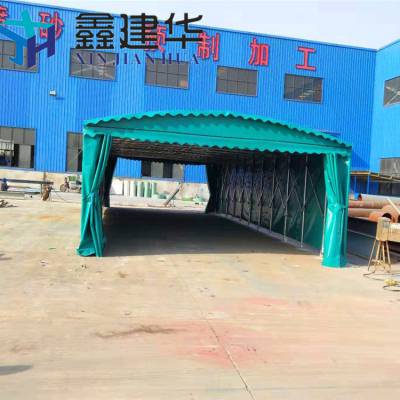 唐山路北 移动仓储雨篷 工地临时遮阳棚 轨道活动雨棚图片