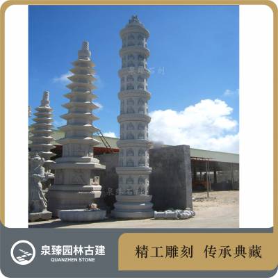 唐代千佛柱石雕 七层石雕千佛塔 佛陀舍利塔石雕 寺院石材 泉臻古建