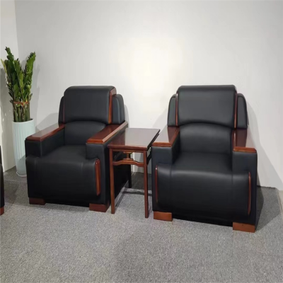 办公接待沙发-实木脚架西皮款 久坐不累 企业会议室适用