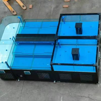 佛山玫瑰园海鲜缸厂家-佛山承接玻璃移动鱼缸商用